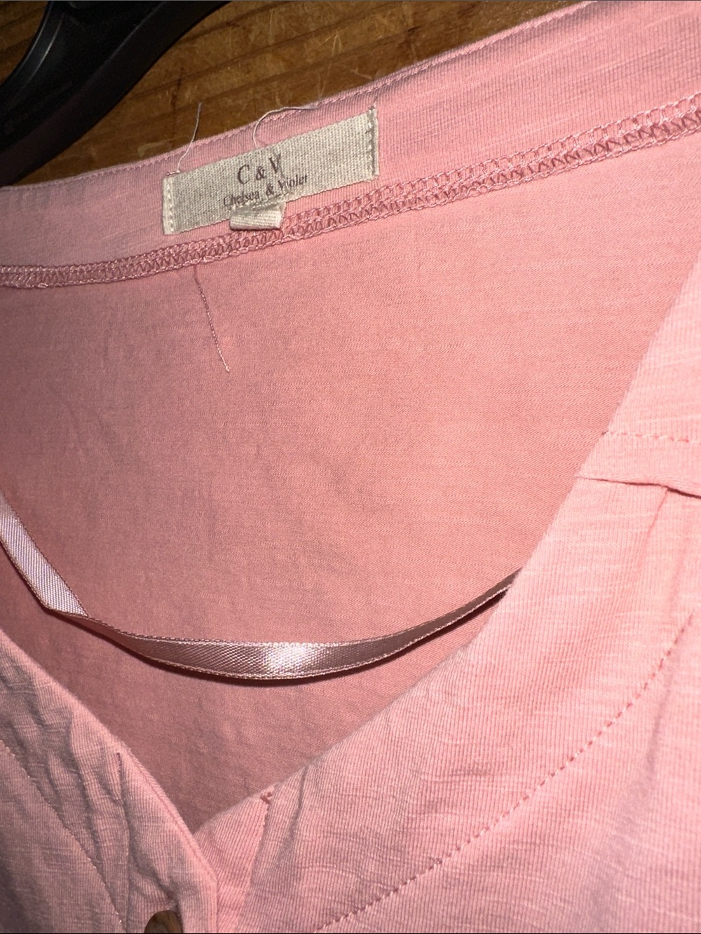 Chelsea & Violet Pink Cropped Button-Front Ruffle Sleeve Top - Picture 2 of 9